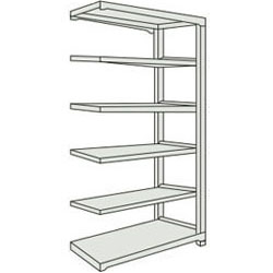 中量ボルトレス棚M3型(連結型・300kgタイプ・6段)1800×481×2410mm