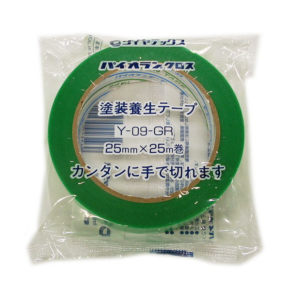 高級品市場 ダイヤテックス パイオランクロス粘着テープ 塗装養生用 ３８ｍｍ×２５ｍ 緑 Ｙ−０９−ＧＲ−３８ １巻 