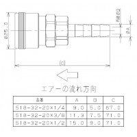 タケノコソケット(呼称20×適用ホースサイズ1/4)の2枚目