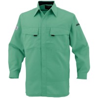 エコ・製品制電長袖シャツ グリーン 4L ※取寄品の1枚目