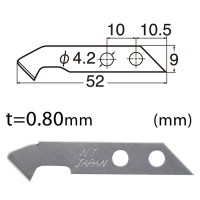 プラスチックカッター替刃 (M-500用) BM2刃 (プラ切り刃 SKS7 刃厚0.8mm) 6枚 取寄品の2枚目