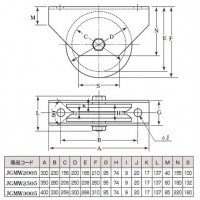 S45C重量戸車 ワイドタイプ(300mm・V型)(1個価格)【受注生産品】の2枚目
