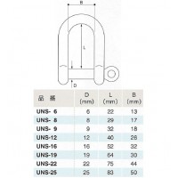 鉄捻込みシャックル ユニクロメッキ 使用荷重 0.12tの2枚目