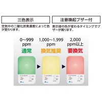二酸化炭素濃度計 光学式 補正機能付 シンプル 三色表示 取寄品の5枚目