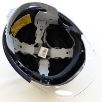 ひさし透明ヘルメット【370F-OT-C】（本体・紺）（ひさし・クリアー）スチロール入り【受注生産品】の3枚目