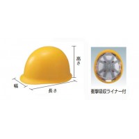 ABS製 MP型ヘルメット 黄の2枚目