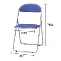 折畳パイプ椅子(シリンダ機能付)390×390×430mm ブルーの2枚目