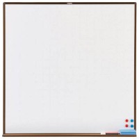 スチール製ホワイトボード 白暗線 ブロンズ 900×900 ※取寄せ品の1枚目