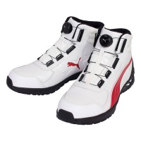 安全靴 ライダー2.0 ホワイト&レッド 27.0cm ディスク ミッドカット 整理仕分けバッグ付の3枚目