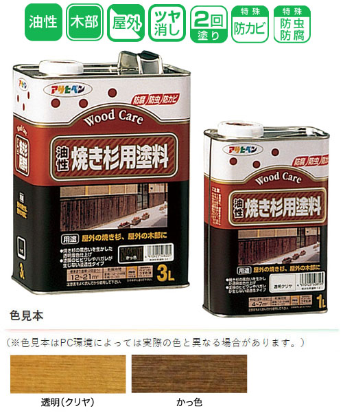 油性焼き杉用塗料 1L 透明(クリヤ) 取寄品 - 大工道具・金物の専門通販