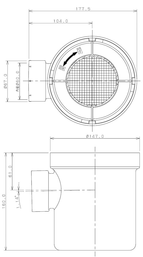 排水用耐熱トラップ(呼称50) 421-700-50 - 大工道具・金物の専門通販アルデ