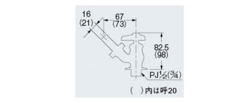 共用散水栓(かぎ式) 1個価格 7036J-20 - 大工道具・金物の専門通販アルデ