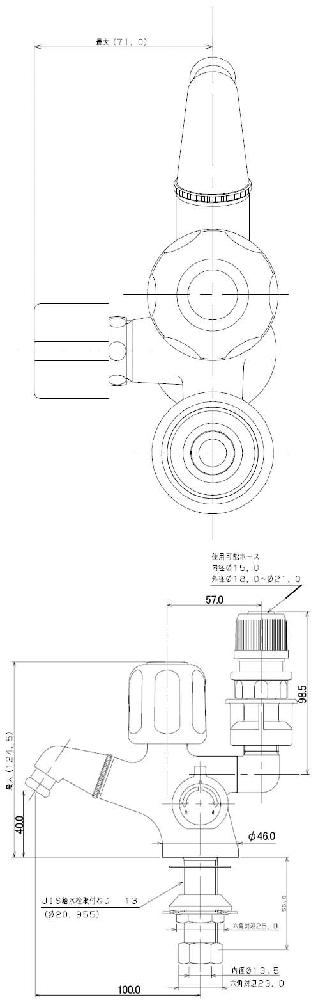 双口回転立水栓(ストッパーつき) 7249-13 - 大工道具・金物の専門通販