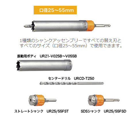 UR21 振動用 ストレートシャンク 55mm×170mm - 大工道具・金物の専門