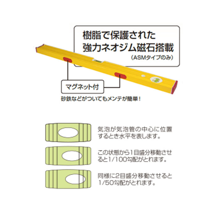 マグネット付ADレベル100 取寄品 - 大工道具・金物の専門通販アルデ