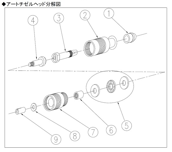 アートチゼル RA-200用 主軸（部品販売） - 大工道具・金物の専門通販アルデ