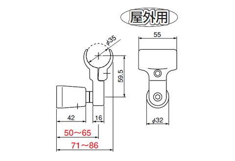 スライドブラケットグリップ 35mm径 AGアンティークゴールド 1箱10個