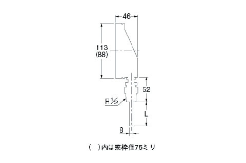 バイメタル製温度計(ストレート型)対応温度100×窓枠径75mm - 大工道具