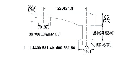 ステンレス吐水口(立形)呼30 ※メーカー直送品 - 大工道具・金物の専門