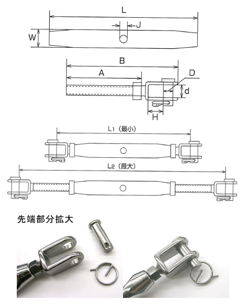 ステンレス金具 パイプターンバックルJ＆J 10個価格 - 大工道具・金物