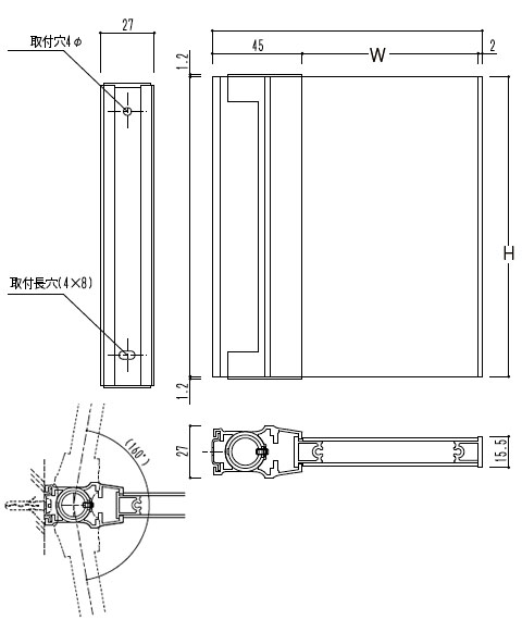 サイン(突出スイング型)身障者マーク 青 150×148×15.5 ※メーカー直送品