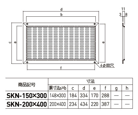 軒天換気グリル 標準(網なし) ※メーカー直送品 - 大工道具・金物の専門