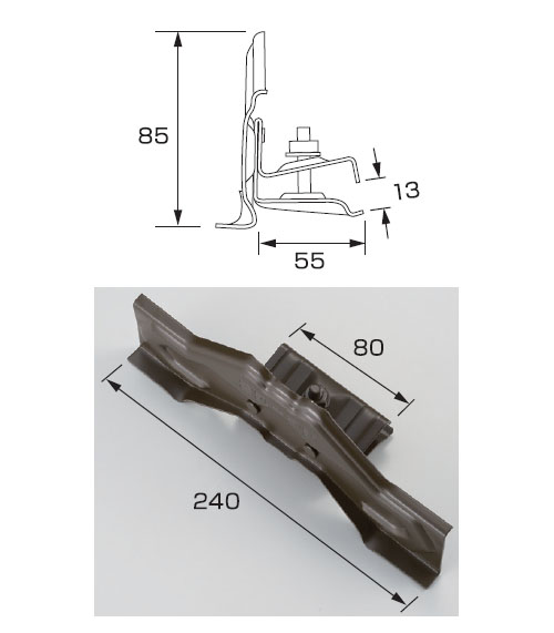 ニューフジ平葺STD 240mm 亜鉛・生地(1箱・40個価格) ※取寄品 - 大工