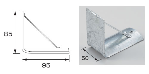 スレート用アングル止(大波用)鉄・ドブメッキ(1箱・100個価格) ※取寄品 - 大工道具・金物の専門通販アルデ