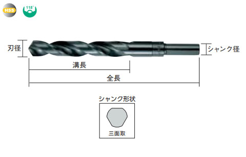 三角ドリル(13型)25.5mm - 大工道具・金物の専門通販アルデ