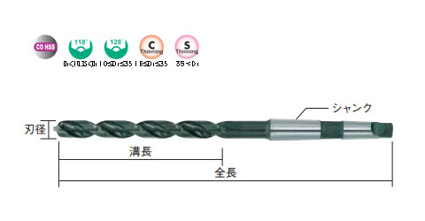 コバルトハイステーパードリル 30.5mm - 大工道具・金物の専門通販アルデ