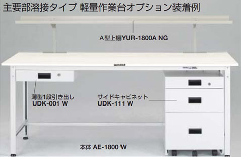 軽量作業台 300kg型 1段引出付 リノ天板 1500×750×740mm 代引不可