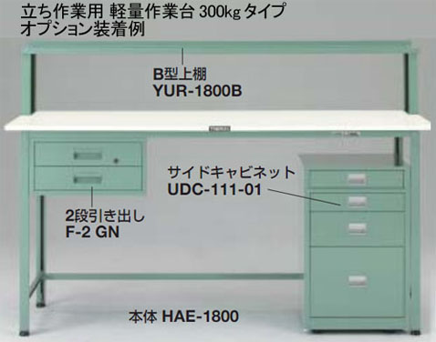 軽量立作業台(300kg型・スチール天板)1800×600×900mm【代引不可