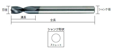 スポットカッター TiAlNコーティングタイプ 10.0mm L=80※取寄せ品