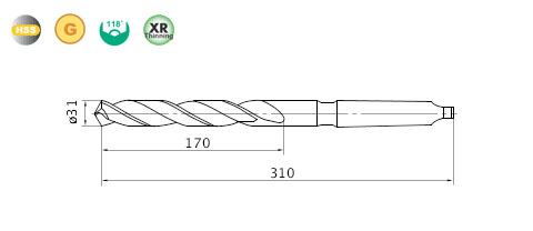 Gコーティングテーパードリル 31.0mm - 大工道具・金物の専門通販アルデ