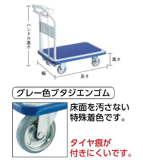 TRUSCO ドンキーカート 固定式810×510 Ｓ付-