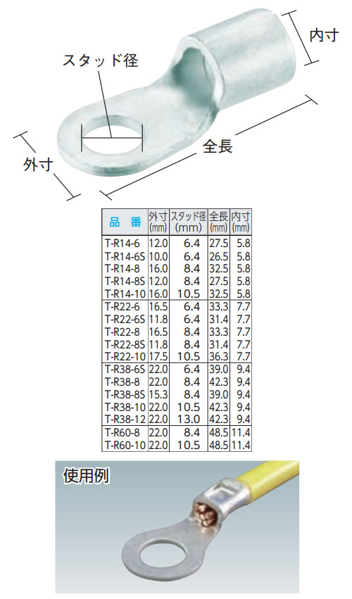 裸圧着端子 丸形R100-10（30個入） - その他