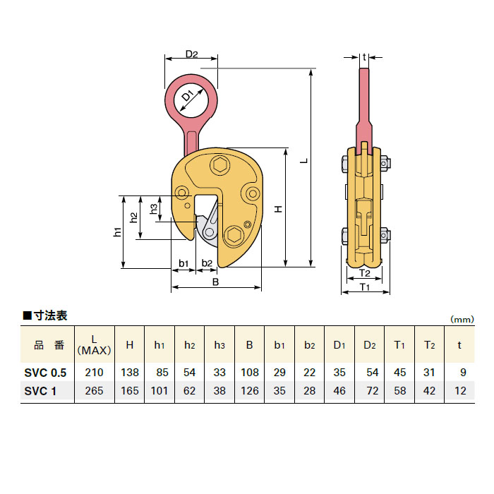 立吊クランプ(解放ストッパー式)1t 取寄品 - 大工道具・金物の専門通販