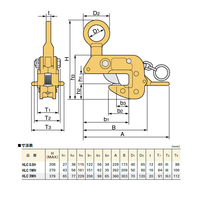 横吊クランプ ロック式 ワイドタイプ 取寄品 - 大工道具・金物の専門