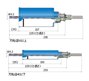 ガルバウッドコアドリル(ポリクリック)140mm ストレートシャンク