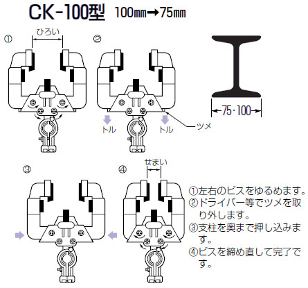 ケーブルカッシャー(I形鋼用)100型(CK-104) 10個価格 - 大工道具・金物