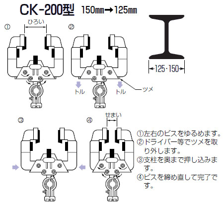 ケーブルカッシャー(I形鋼用)200型(CK-202) 1個価格 - 大工道具・金物