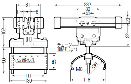 ケーブルカッシャー(アルミレール用)600型(CKA-602)(1個価格) ※受注