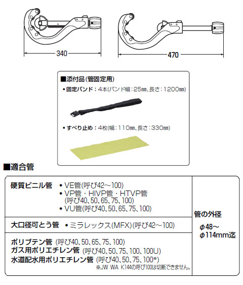 未来工業 エンビ管カッター (大口径用) MC-V114 - 材料、部品