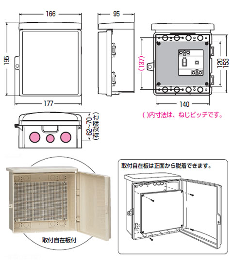 プラスチック製防雨ウォルボックス ハイグレードタイプ 屋根一体型