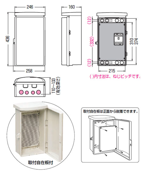 プラスチック製防雨ウォルボックス ハイグレードタイプ 屋根一体型