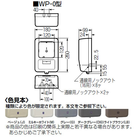 電力量計ボックス(化粧ボックス)グレー WP-0G 5個価格 - 大工道具