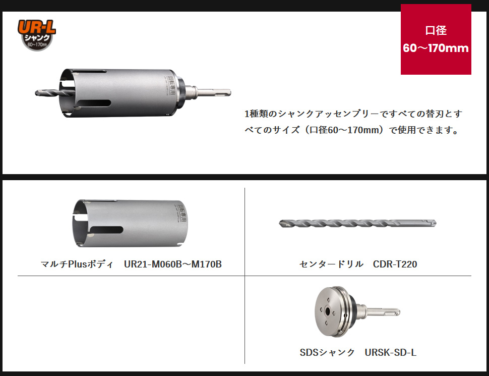 UR21 マルチPlus SDSシャンク 口径110mm 有効長130mm UR-MP