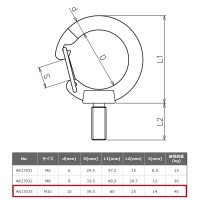 アイボルト フック付 M10サイズ 取寄品の4枚目