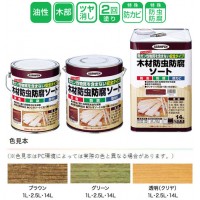 木材防虫防腐ソート 1L 透明(クリヤ) 取寄品の2枚目