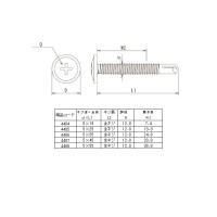 ドリルビス・シンワッシャーマシンネジ 5×35mm 全ネジ プラケース入 1P(55本入) 取寄品の2枚目